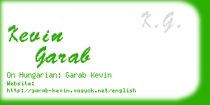 kevin garab business card